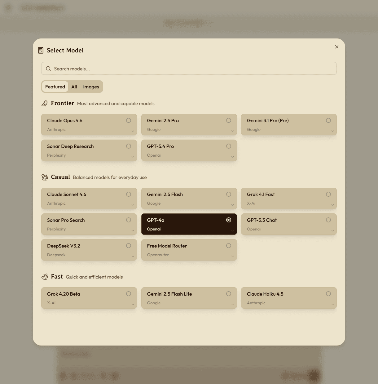 GPT-4o is still available on lookatmy.ai