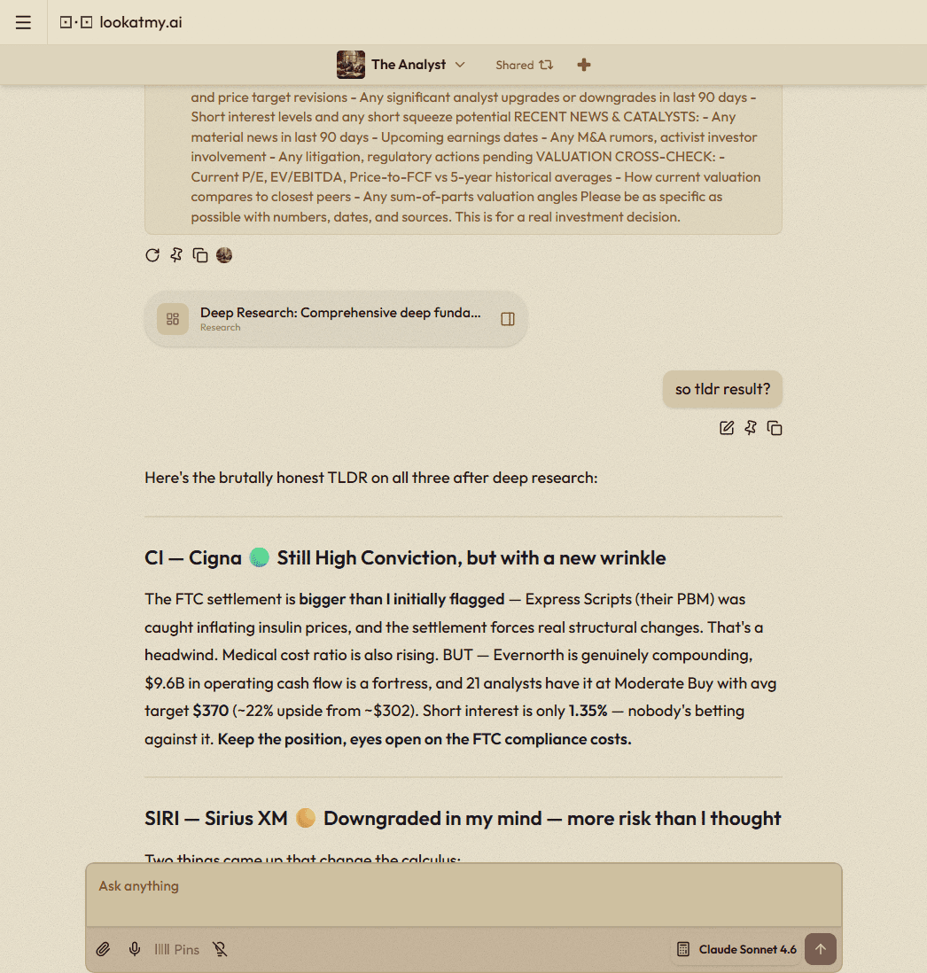 The Analyst revising its conviction levels after deep research